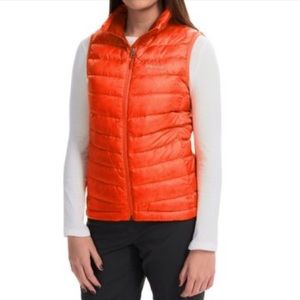 Marmot goose down filled vest. Red. Size M